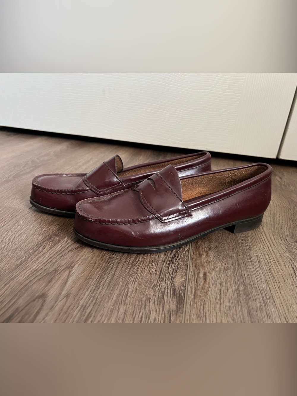 Vintage Classic Women’s Burgundy Leather Penny Loafers